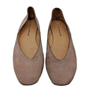Lucky Brand LK-ALBA Women's Tan‎ Round Toe Leather Ballet Flats Size 8.5 M EU 39